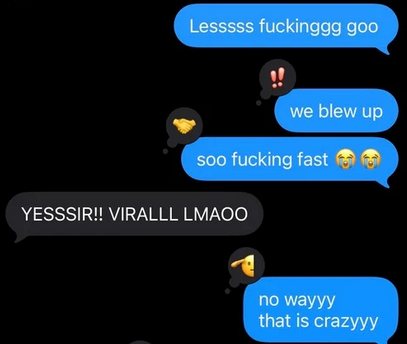 Client message: we blew up so fast, going viral