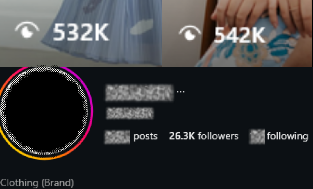 Instagram results — women's fashion label